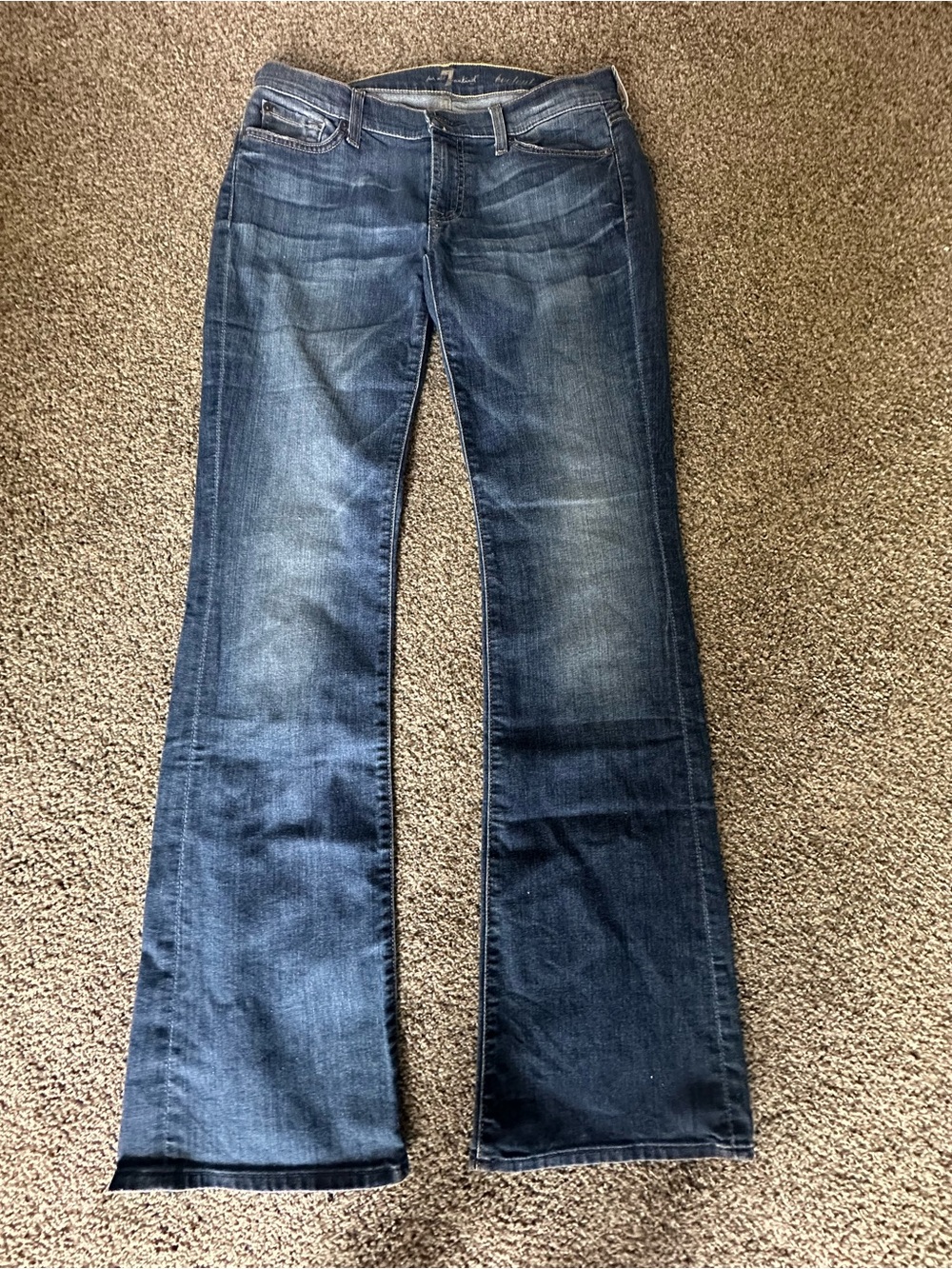 7 For All Mankind Women's Flare Jeans - Dark Blue Wash